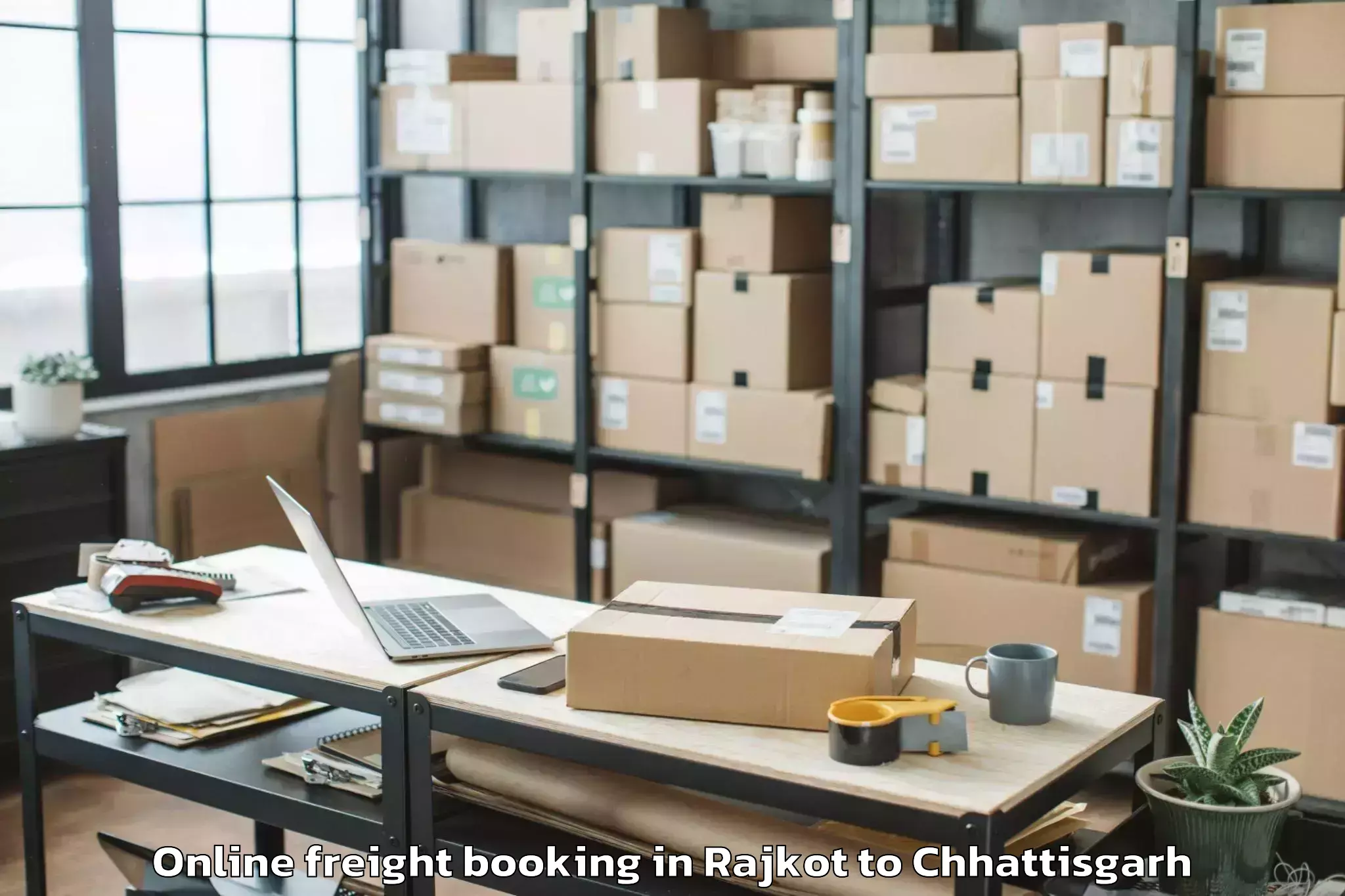 Easy Rajkot to Korba Online Freight Booking Booking